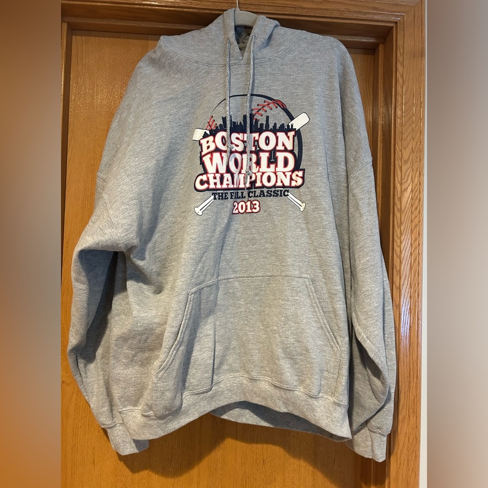Like New Gray Boston World Champions Hoodie